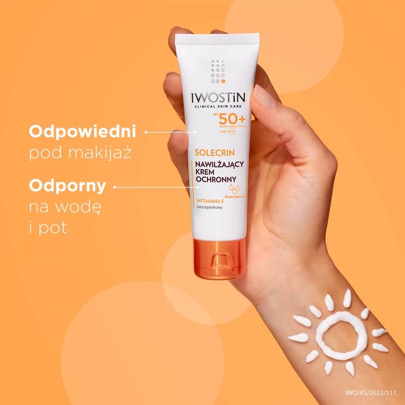 Iwostin Solecrin, krem ochronny SPF 50+ do skóry wrażliwej, normalnej, mieszanej, 50 ml