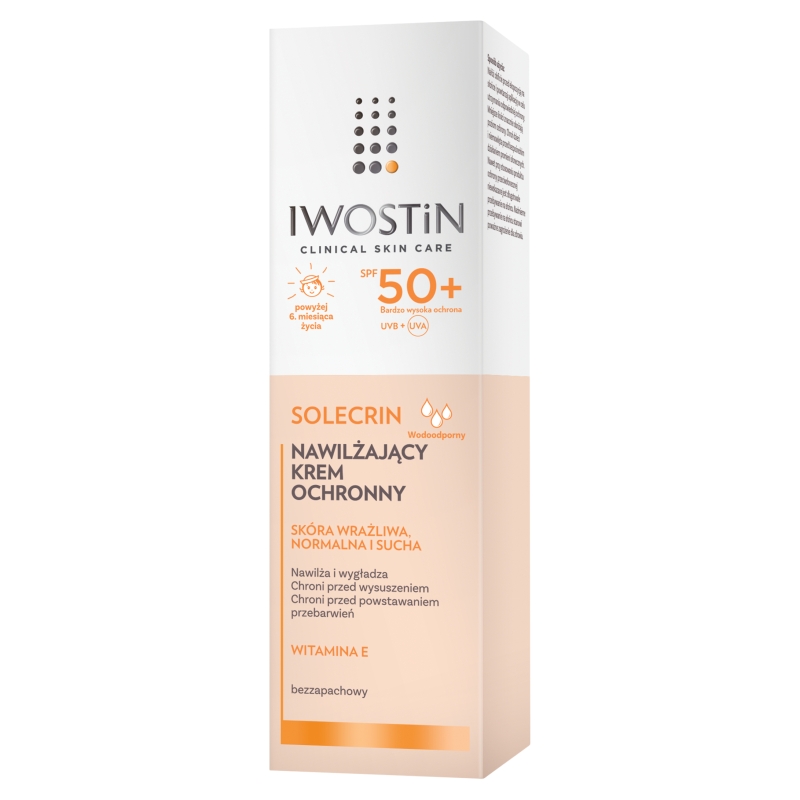 Iwostin Solecrin, krem ochronny SPF 50+ do skóry wrażliwej, normalnej, mieszanej, 50 ml