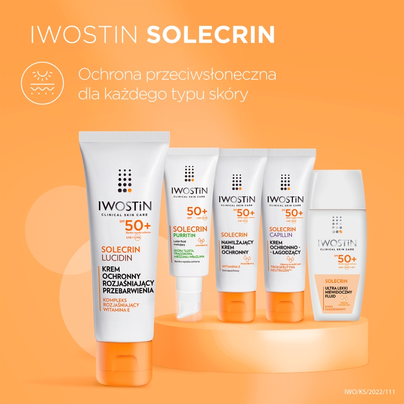 Iwostin Solecrin Lucidin, krem na przebarwienia, SPF 50+, 50 ml KRÓTKA DATA 28.02.2026