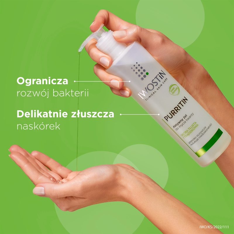 Iwostin Purritin, aktywny żel do mycia twarzy, 150 ml