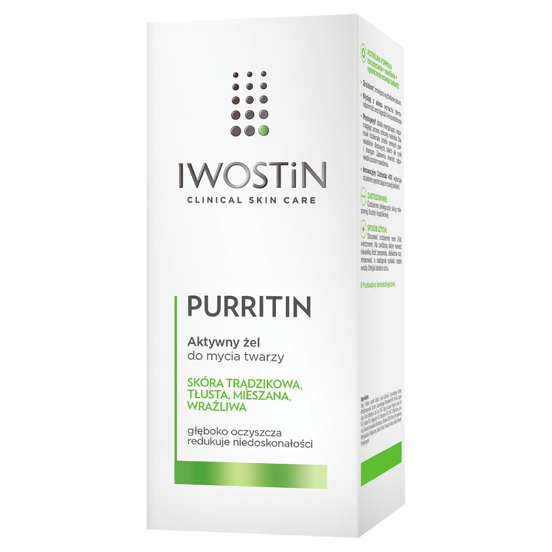Iwostin Purritin aktywny żel do mycia twarzy, 150 ml