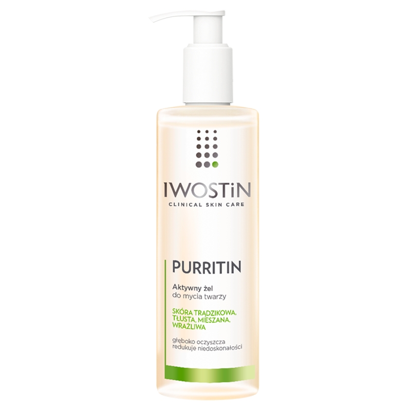 Iwostin Purritin aktywny żel do mycia twarzy, 300 ml