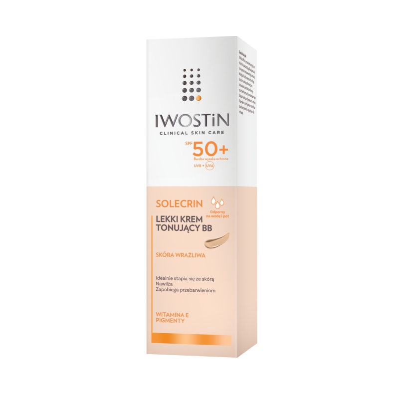 Iwostin Solecrin krem tonujący BB do skóry wrażliwej SPF 50+, 30 ml KRÓTKA DATA 31.12.2025