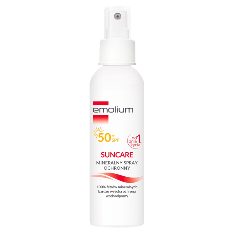 Emolium Suncare, mineralny spray ochronny od 1. dni życia SPF 50+, wodoodporny, 100 ml
