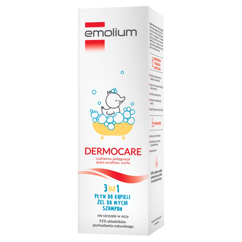 Emolium Dermocare, 3w1 płyn do kąpieli, żel do mycia, szampon dla dzieci, 400 ml