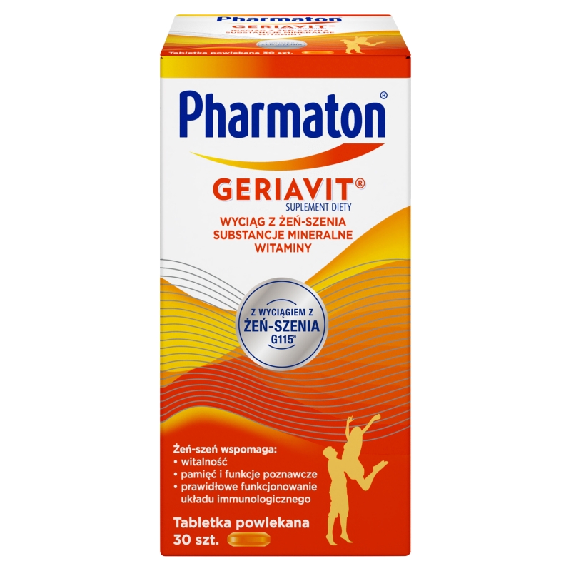 Pharmaton Geriavit tabletki ze składnikami wspierającymi witalność, 30 szt.
