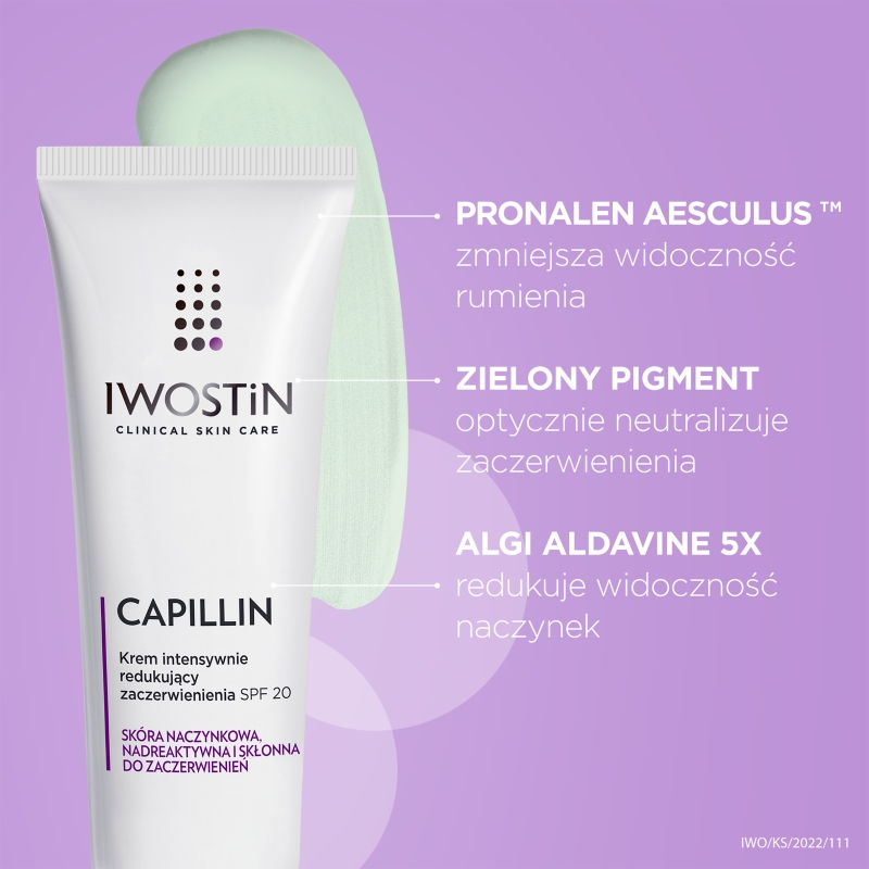 Iwostin Capilin, krem intensywnie redukujący zaczerwienienia, SPF 20, 40 ml
