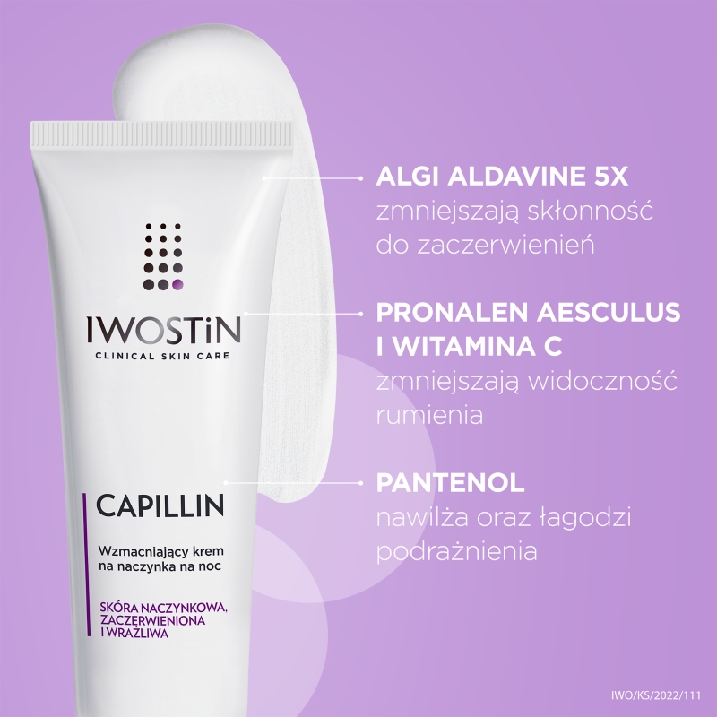 Iwostin Capillin, wzmacniający krem na naczynka na noc, 40 ml
