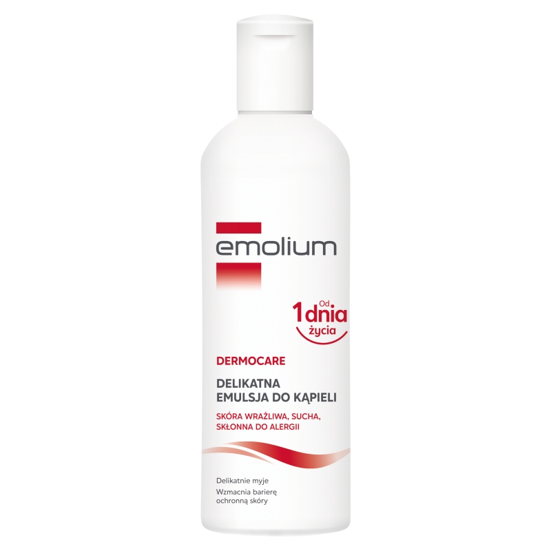 Emolium Dermocare, emulsja do kąpieli do skóry wrażliwej, suchej, skłonnej do alergii, 200 ml