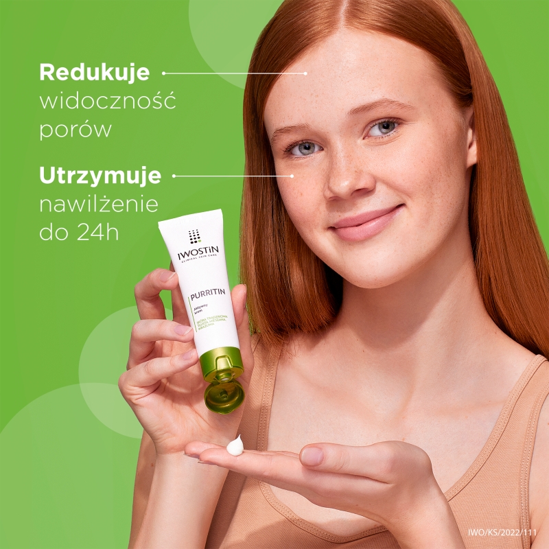 Iwostin Purritin, krem aktywny na dzień eliminujący niedoskonałości, 40 ml