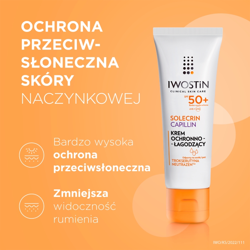 Iwostin Solecrin Capillin, krem ochronny SPF 50+ do cery naczynkowej, 50 ml KRÓTKA DATA 31.01.2026