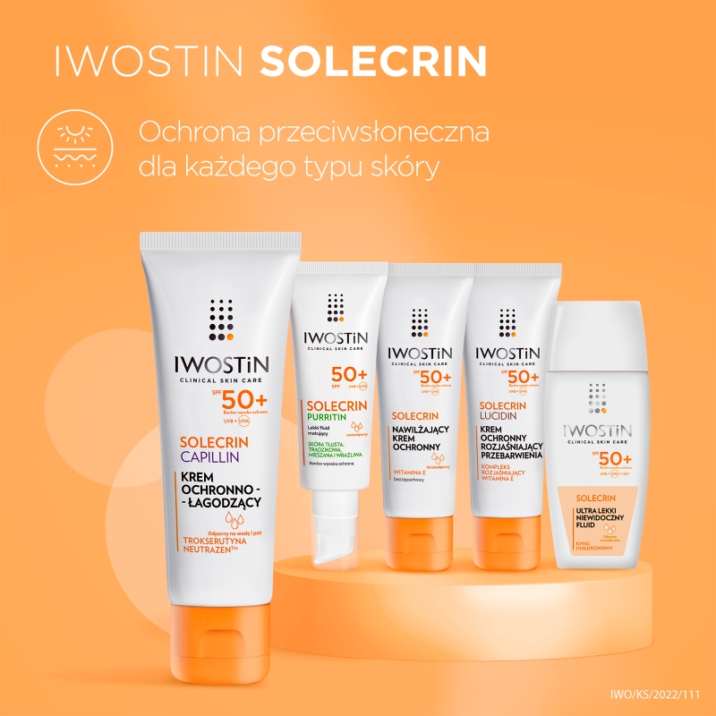 Iwostin Solecrin Capillin, krem ochronny SPF 50+ do cery naczynkowej, 50 ml KRÓTKA DATA 31.01.2026