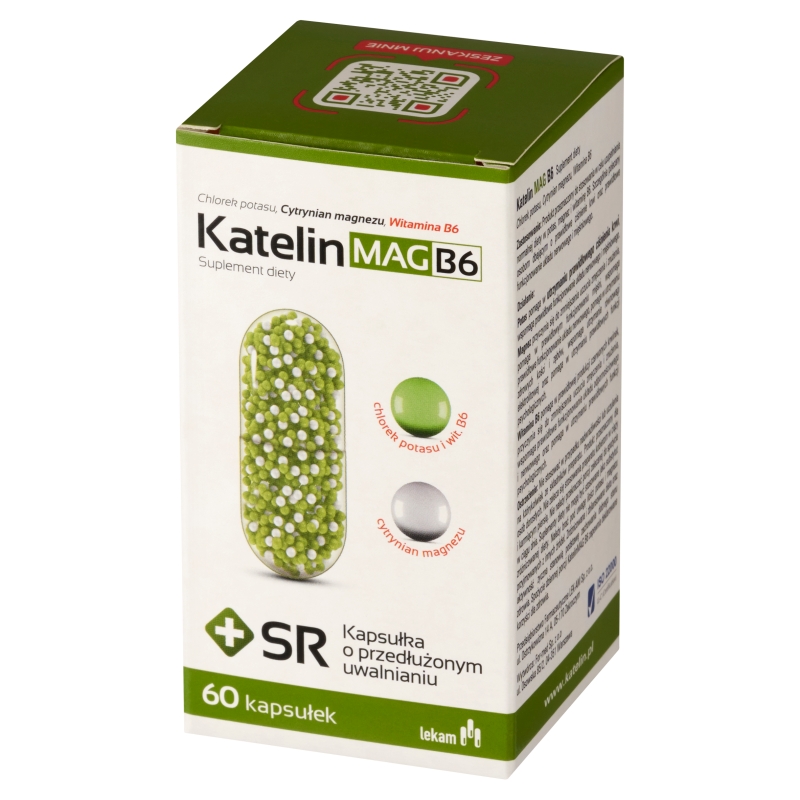 Katelin MAG B6, kapsułki ze składnikami wspomagającymi prawidłowe funkcjonowanie układu nerwowego i mięśniowego, 60 szt.
