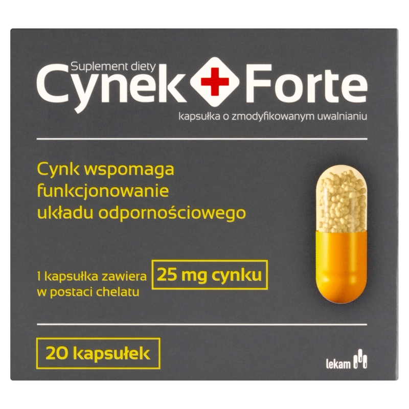 Cynek+Forte kapsułki o przedłużonym uwalnianiu z cynkiem, 20 szt.