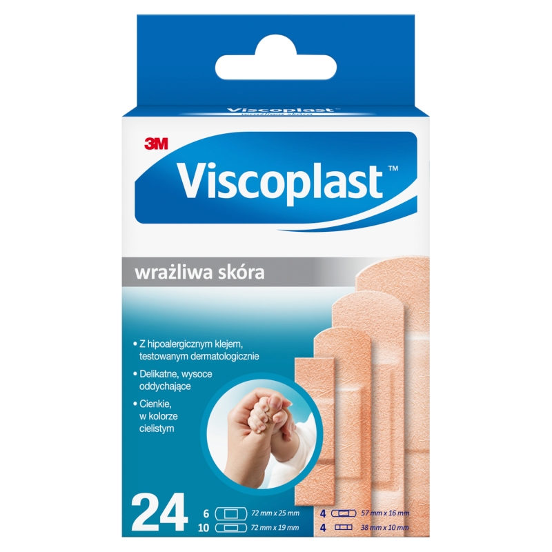 Viscoplast Plastry, do skóry wrażliwej, 24 szt.