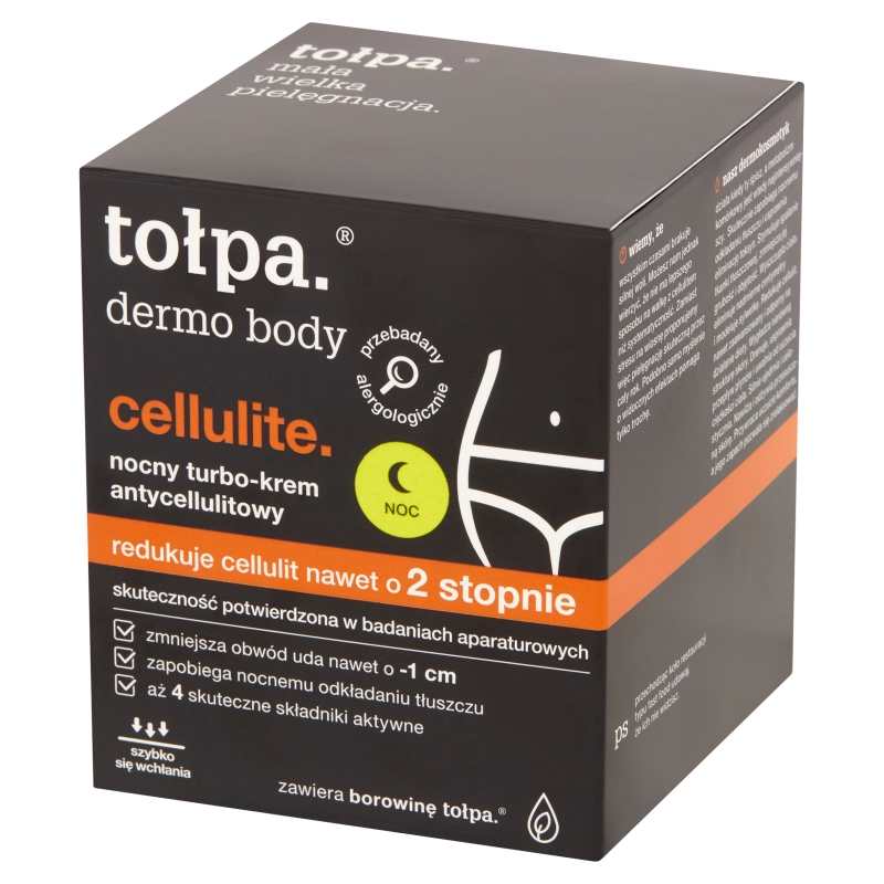 Tołpa Dermo Body Cellulite, Nocny turbo-krem krem antycellulitowy, 250 ml