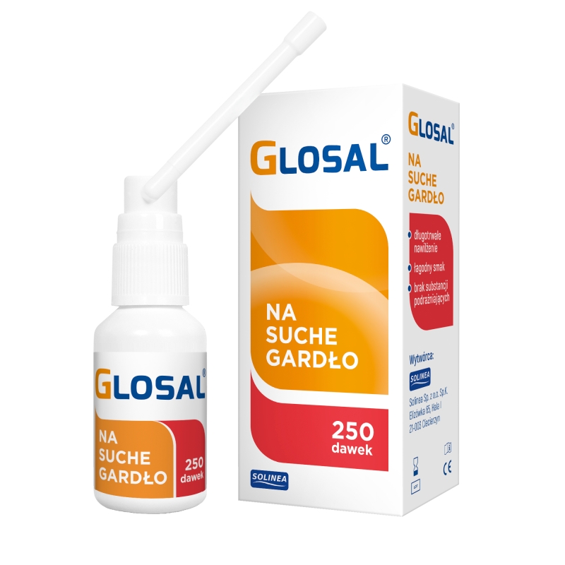 Glosal, spray na suche gardło, 25 ml (250 dawek) KRÓTKA DATA 31.10.2026