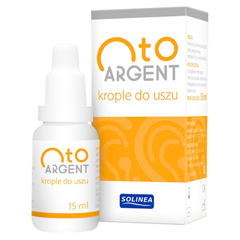 Otoargent, krople do uszu na stany zapalne przewodu słuchowego, 15 ml