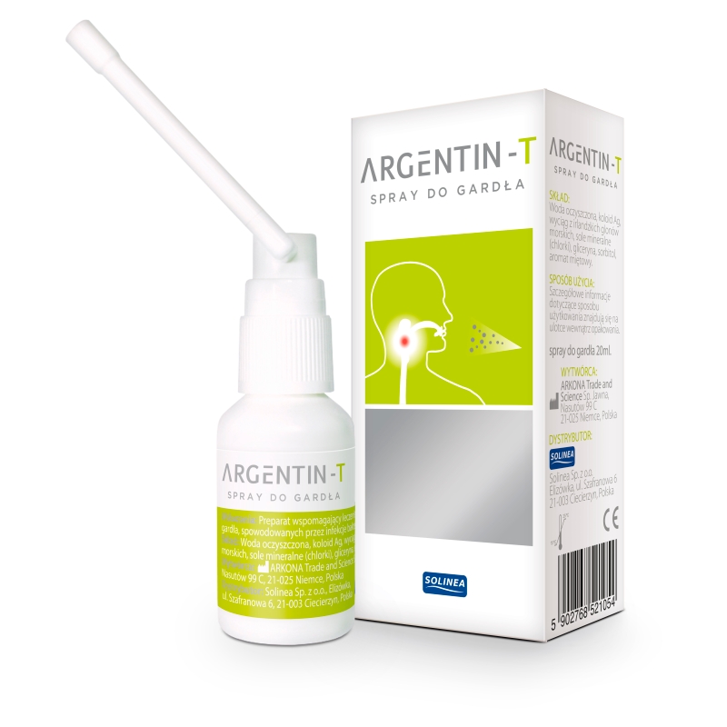 Argentin T, spray wspomagający leczenie stanów zapalnych gardła, 20 ml