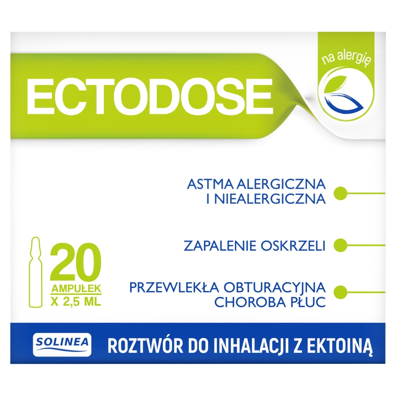 Ectodose, roztwór do inhalatora na astmę, zapalenie oskrzeli, 20 ampułek 2,5 ml