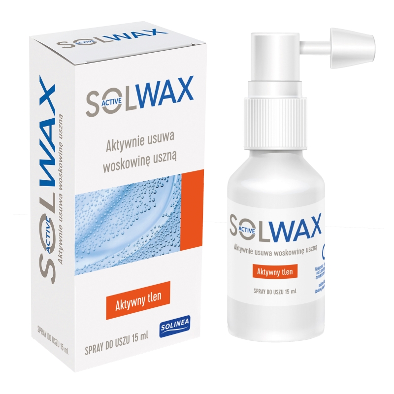 Solwax Active, spray na usuwanie woskowiny z uszu, 15 ml