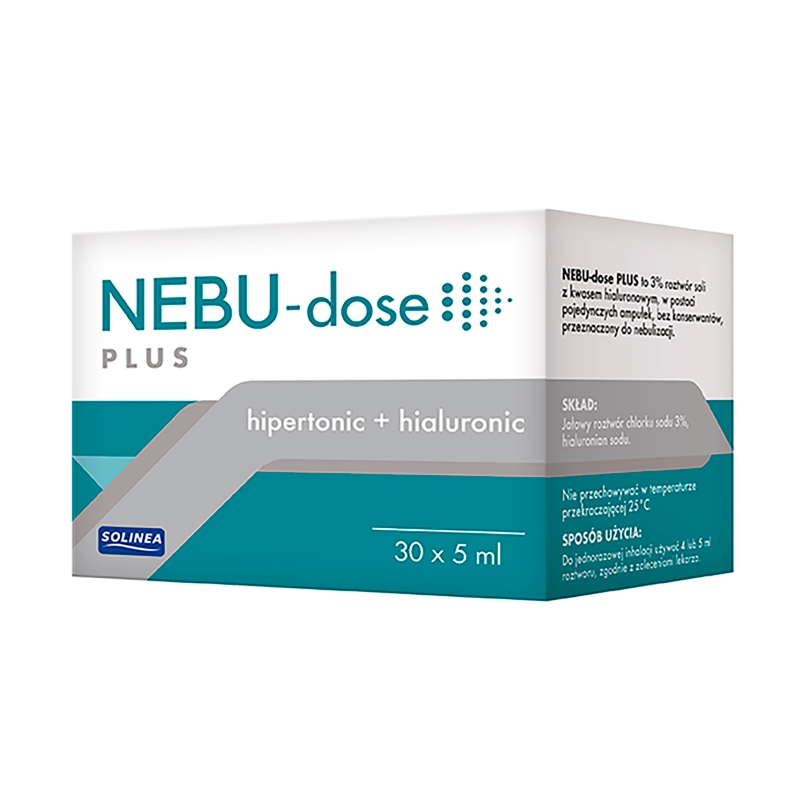 NEBU-dose PLUS, roztwór do inhalacji przeznaczony do terapii inhalacyjnej, poprawiający komfort oddychania, 30 ampułek, 5 ml