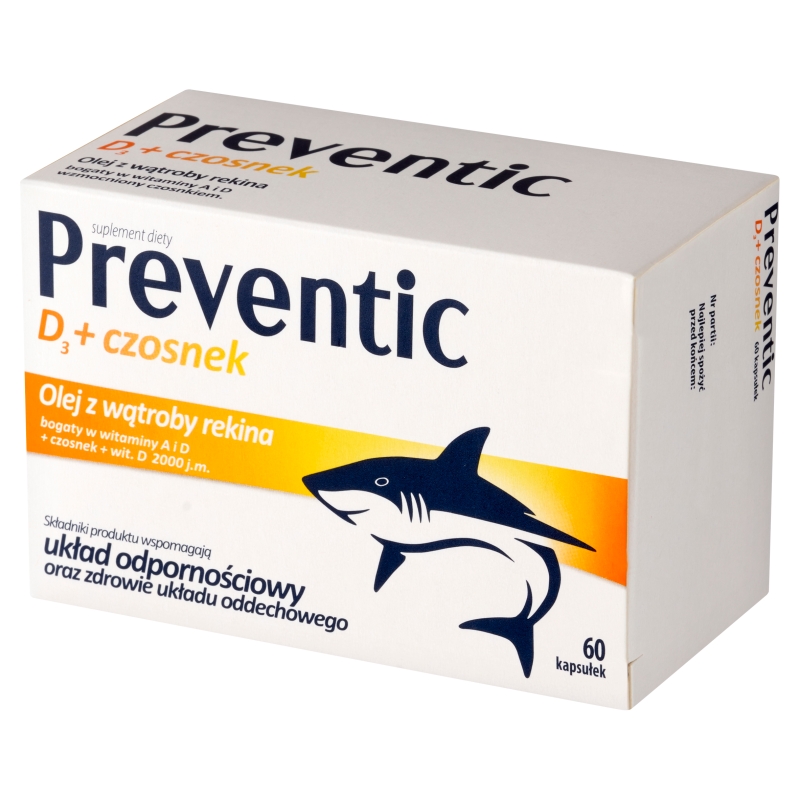 Preventic D3 , kapsułki z olejem z wątroby rekina, 60 szt.