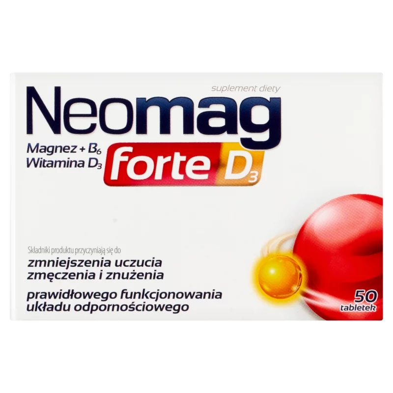 NeoMag forte D3 tabletki ze składnikami zmniejszającymi uczucie zmęczenia i znużenia, 50 szt.