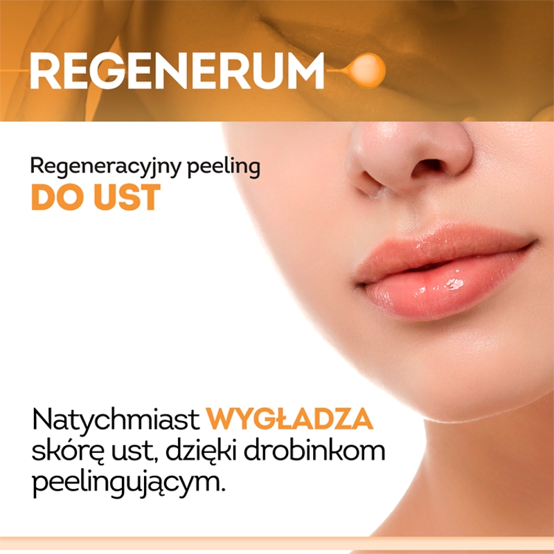 Regenerum Peeling regeneracyjny do ust, odżywiający, nawilżający i regenerujący sztyft, 5 g