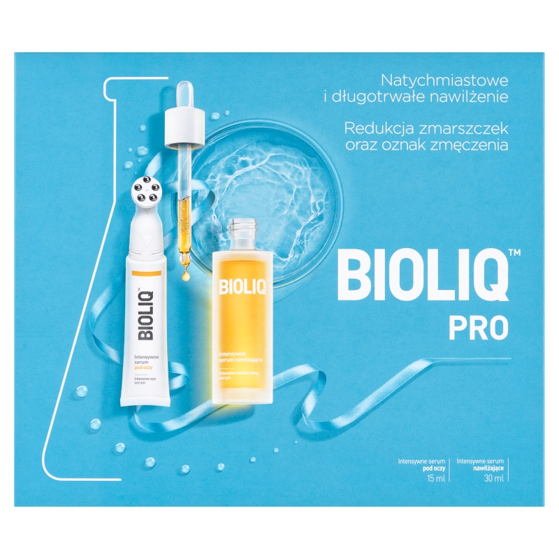 Bioliq PRO, zestaw: intensywne serum nawilżające, 30 ml + intensywne serum pod oczy, 15 ml