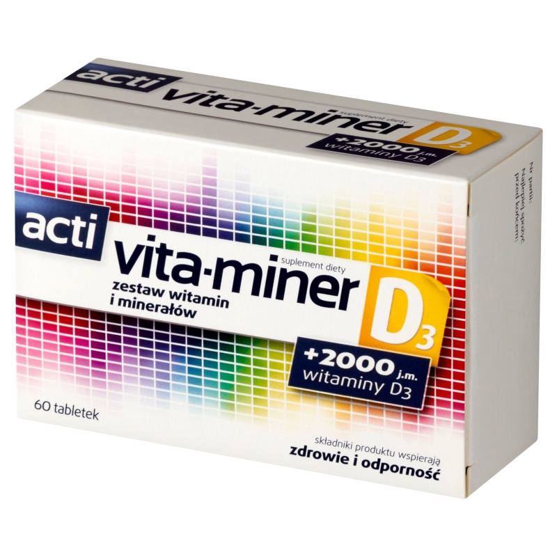 Acti Vita-miner D3, tabletki z witaminami i minerałami, 60 szt.