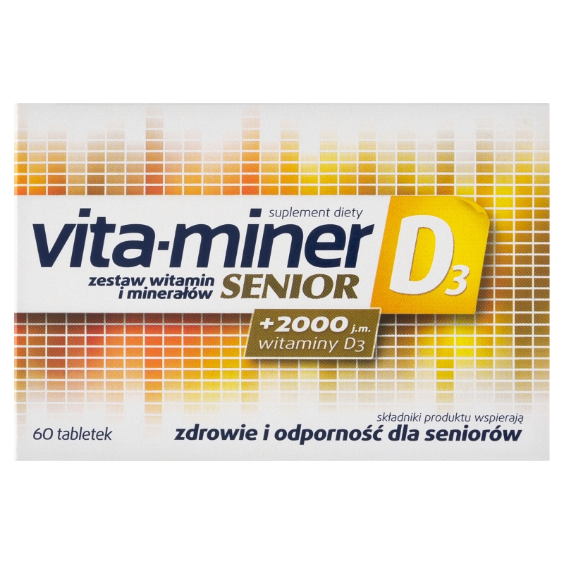 Acti Vita-miner Senior D3, tabletki bogate w witaminy i składniki mineralne dla osób powyżej 50. roku życia, 60 szt.