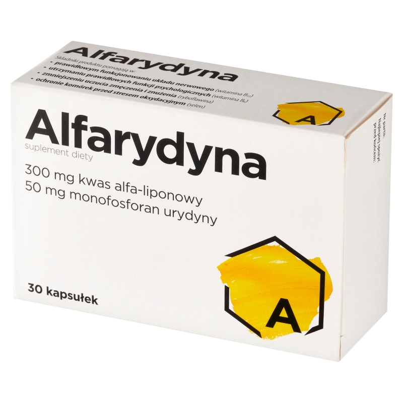 Alfarydyna, kapsułki antyoksydacyjnie ze składnikami wspierającymi funkcjonowanie układu nerwowego, 30 szt.