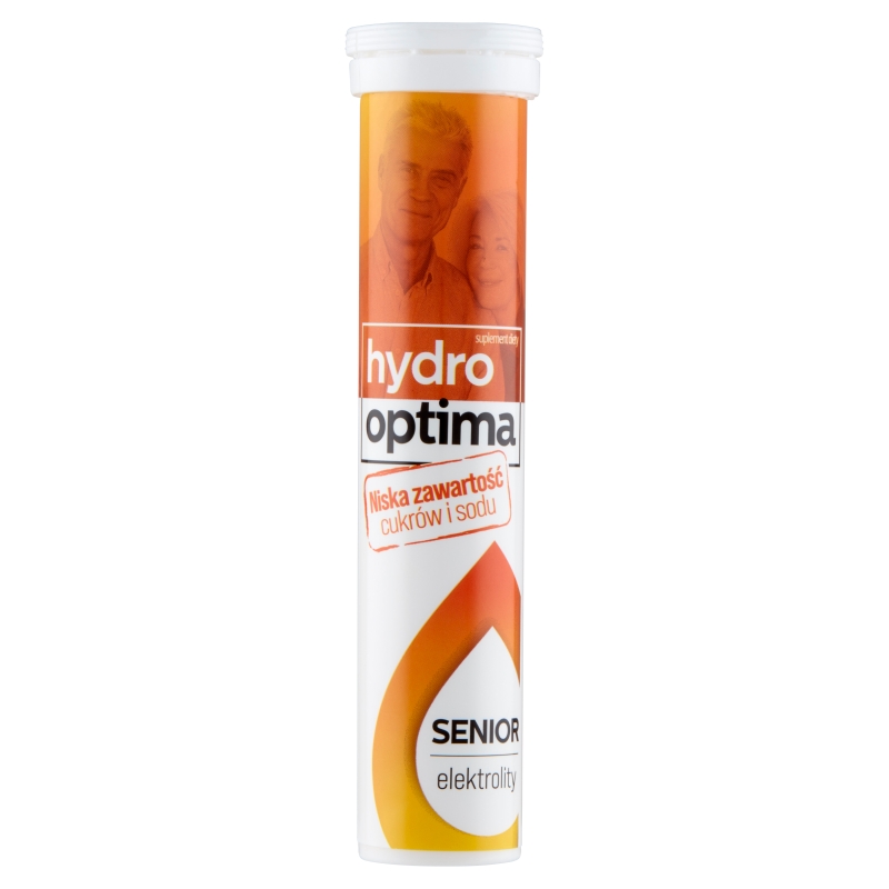 Hydrooptima Senior, tabletki musujące z elektrolitami wspomagającymi nawodnienie, 20 szt.