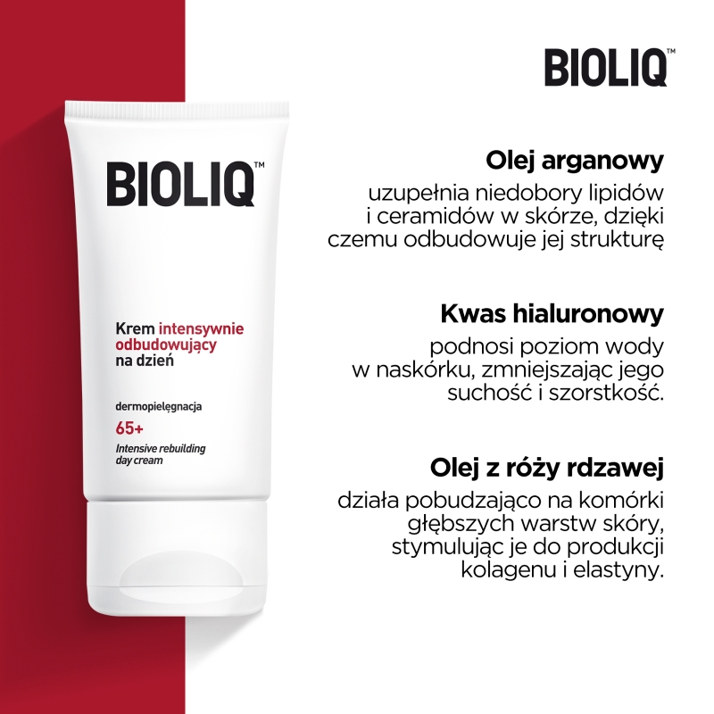 Bioliq 65+, krem intensywnie odbudowujący na dzień, 50 ml