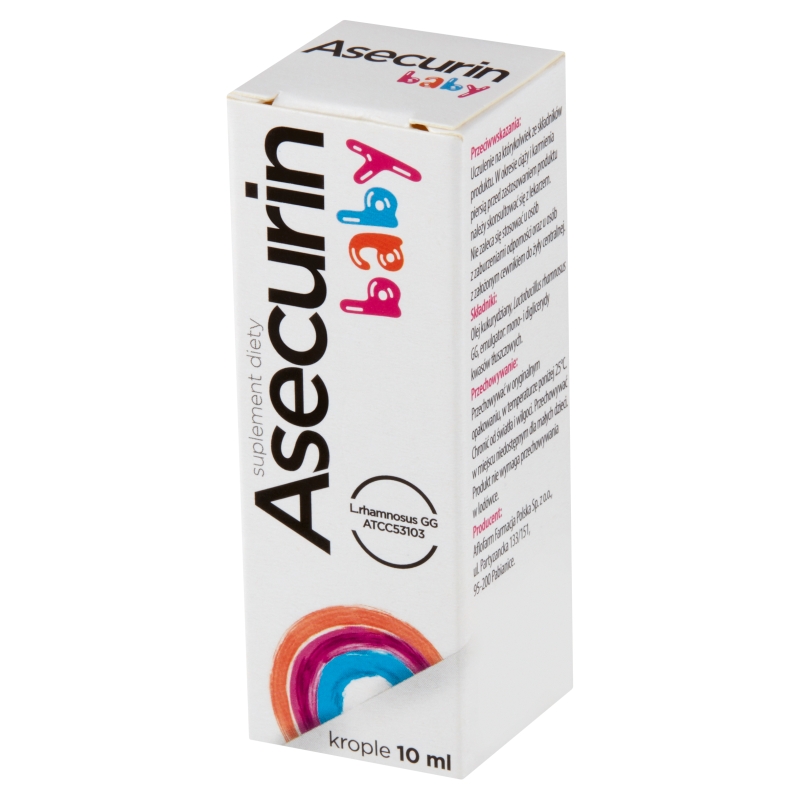 Asecurin baby, krople ze składnikami uzupełniającymi mikroflorę jelitową, 10 ml