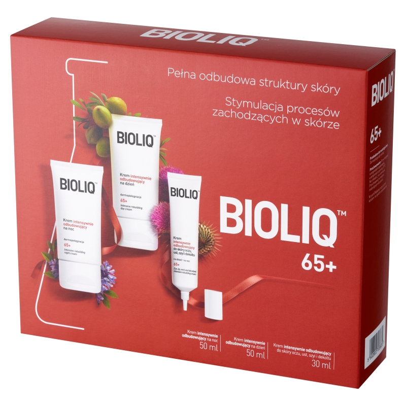Bioliq 65+ , zestaw: krem na dzień, 50 ml + krem na noc, 50 ml + krem do skóry oczu, ust, dekoltu, 30 ml