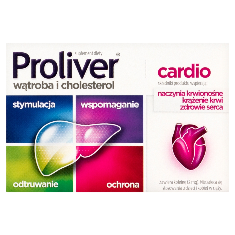 Proliver Cardio, tabletki ze składnikami wspomagającymi funkcjonowanie wątroby, 30 szt.