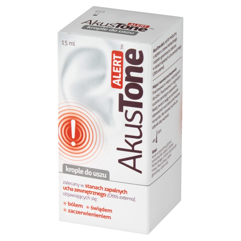 AkusTone ALERT, krople w stanach zapalnych ucha, 15 ml