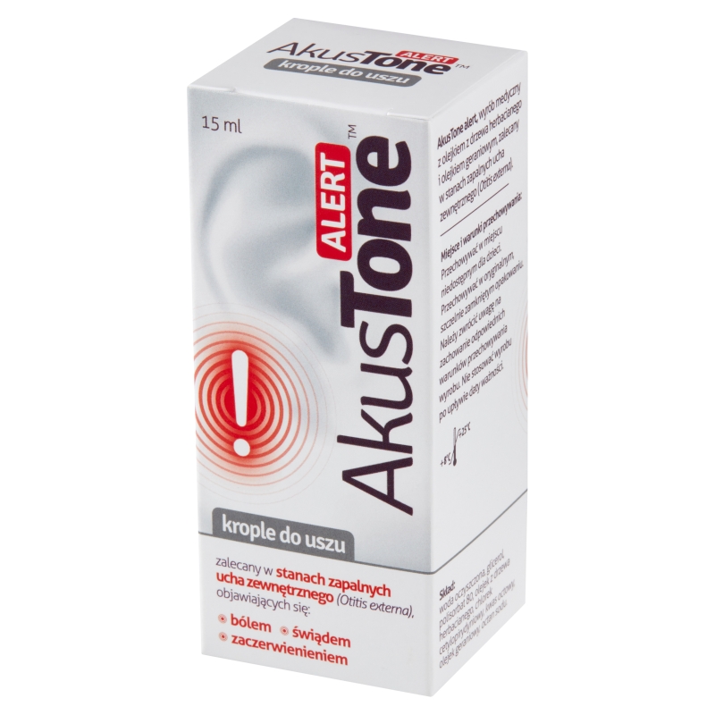 AkusTone ALERT, krople w stanach zapalnych ucha, 15 ml