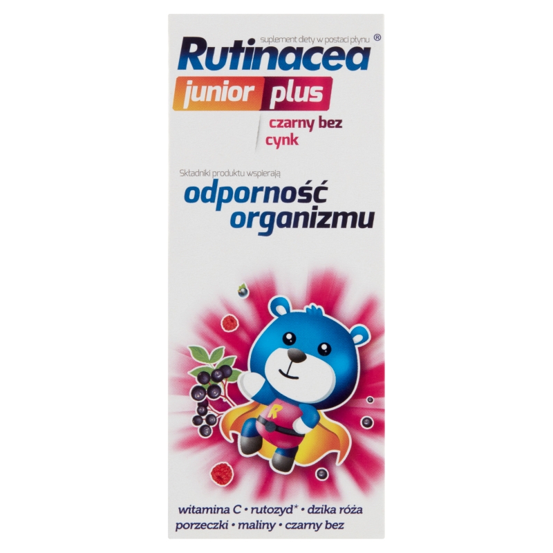 Rutinacea Junior Plus, płyn ze składnikami wspierającymi odporność dzieci, 100 ml KRÓTKA DATA 31.10.2024