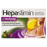 Hepaslimin z biotyną tabletki ze składnikami wspierającymi wątrobę i zachowanie prawidłowej masy ciała, 30 szt.