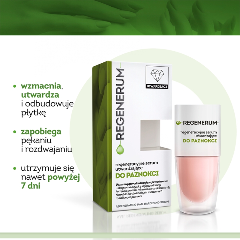 Regenerum regeneracyjne serum utwardzające, lakier do paznokci, 8 ml