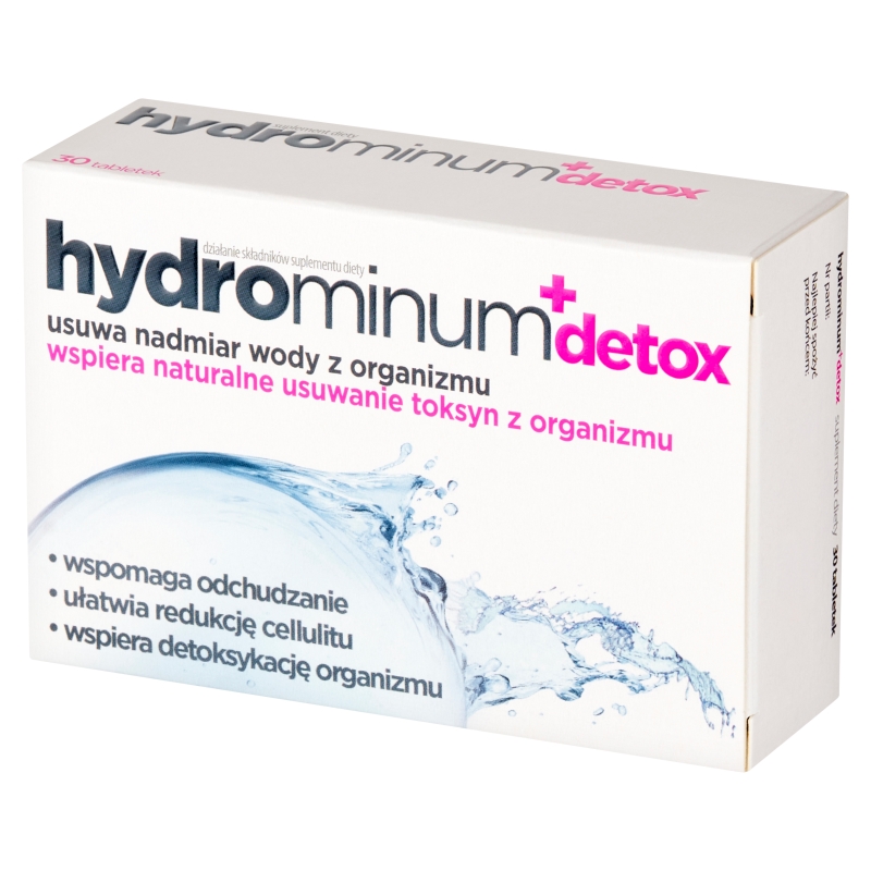 Hydrominum + Detox, tabletki ze składnikami wspierającymi naturalne usuwanie toksyn z organizmu, 30 szt.