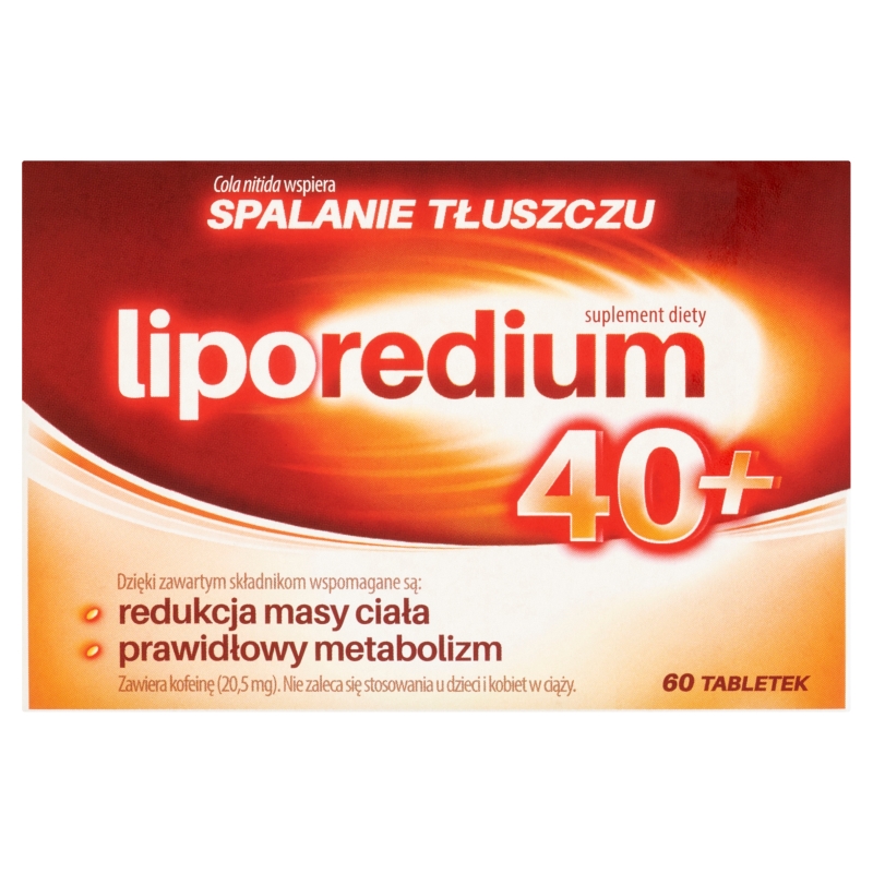 LIPOREDIUM 40+, tabletki ze składnikami wspomagającymi redukcję masy ciała, 60 szt.