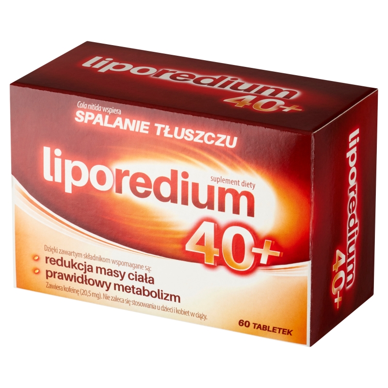 LIPOREDIUM 40+, tabletki ze składnikami wspomagającymi redukcję masy ciała, 60 szt.