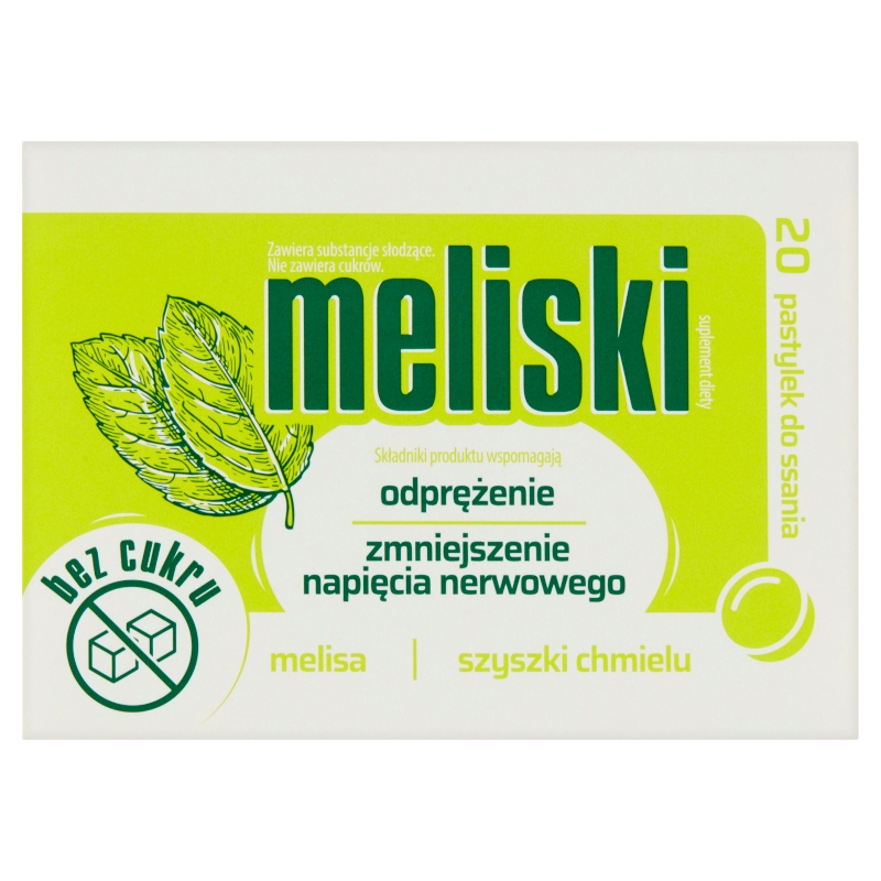 Meliski, pastylki ze składnikami wspierającymi w zmniejszeniu napięcia nerwowego, 20 szt.