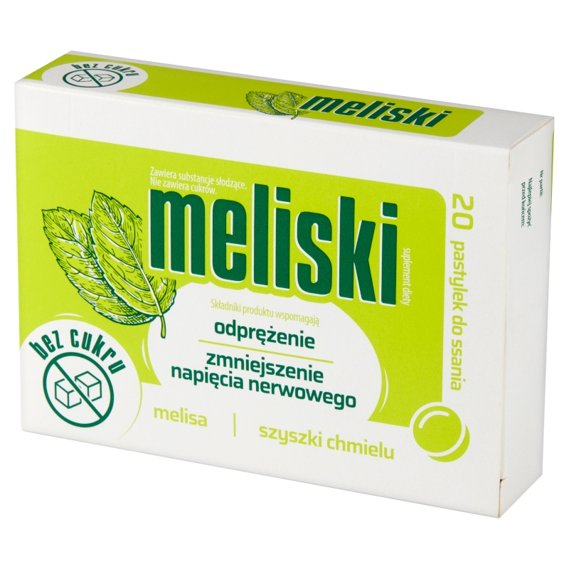 Meliski, pastylki ze składnikami wspierającymi w zmniejszeniu napięcia nerwowego, 20 szt.