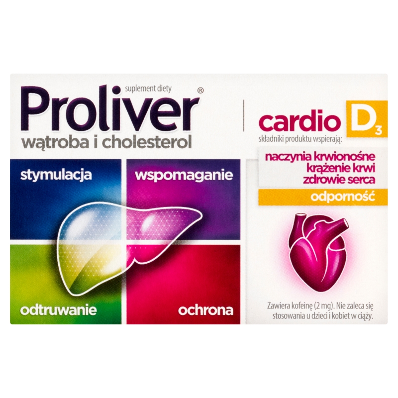 Proliver Cardio D3, tabletki ze składnikami wspierającymi wątrobę, 30 szt.