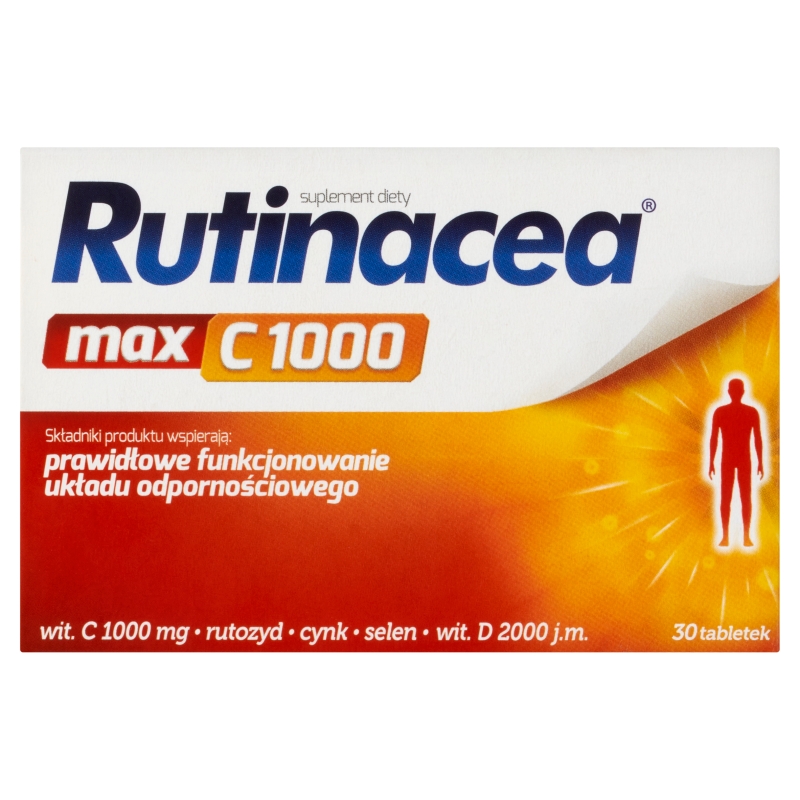 Rutinacea Max C 1000, tabletki ze składnikami wspomagającymi układ odpornościowy, 30 szt.